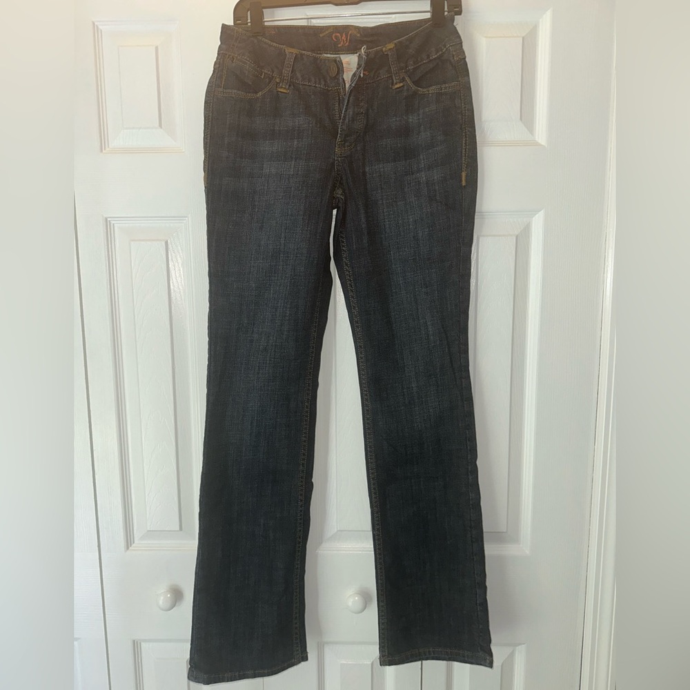 WORN Brand Jeans Womens Size 6/28 medium -dark Wash Denim Bootcut